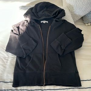 Spiritual gangster hoodie. Rose gold zipper with design on back.